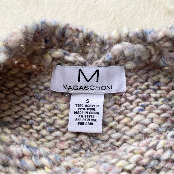 Magaschoni wool blend speckled textured chunky knit sweater size small - Picture 6 of 7
